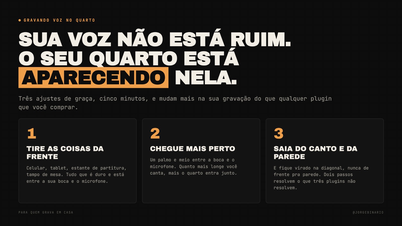 Capa do guia Gravando voz no quarto